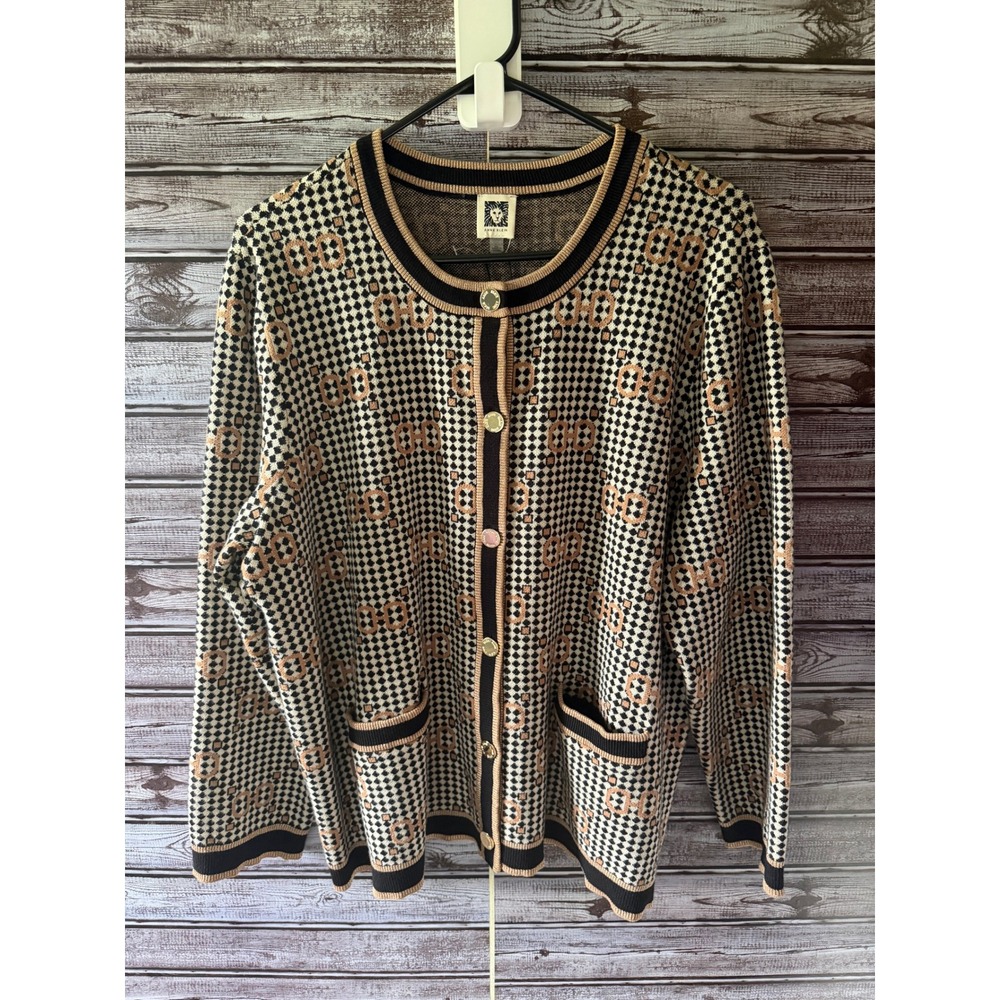Anne Klein Women's Long-Sleeved Button-Down Cardigan Sweater Size XL NWOT